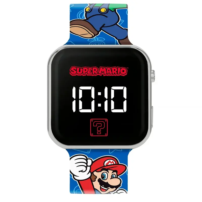 Super Mario Bros. Led Digital Watch With Blue Printed Strap 1