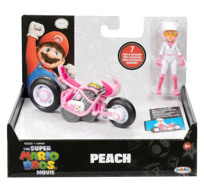 Super Mario Movie Princess Peach Mini Figure With Kart – 7Cm Collectible 1