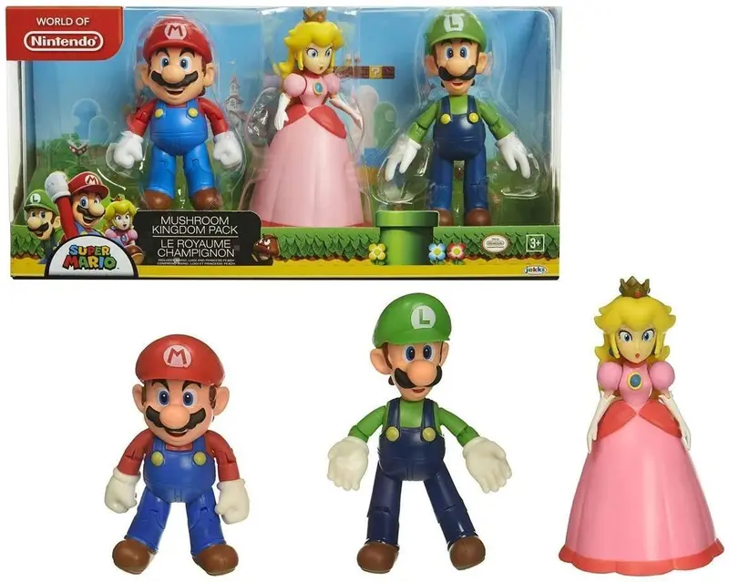 Super Mario Mushroom Kingdom Mini-Figure Pack – 3-Piece Set 1
