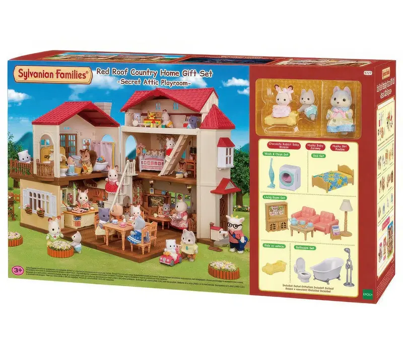 Sylvanian Families Red Roof Country Home – Secret Attic Playroom Set (5728) 1