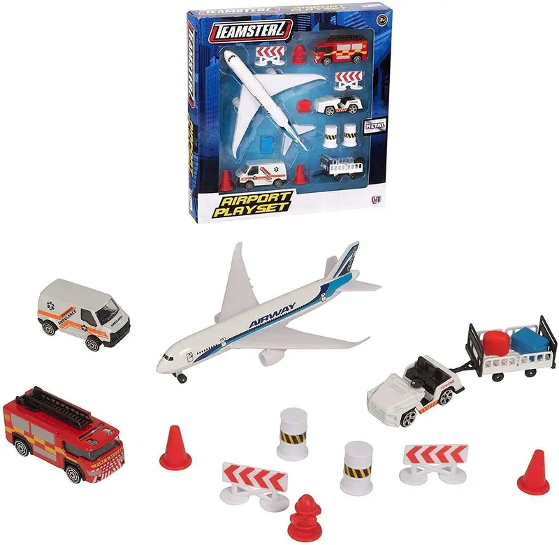 Teamsterz Airport-Themed Playset With 3 Die-Cast Aircraft And Vehicles 1