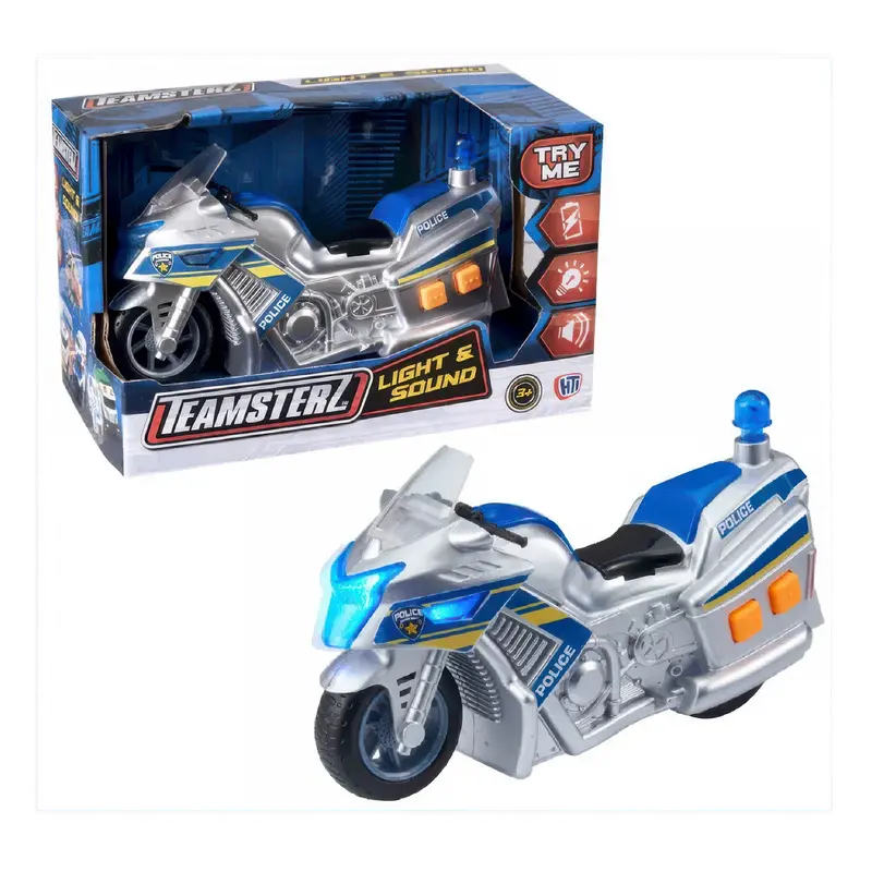 Teamsterz Light-Up Police Motorbike With Rider Figure 1