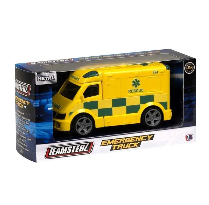 Teamsterz Metal Ambulance – 4-Inch Emergency Vehicle Model 1