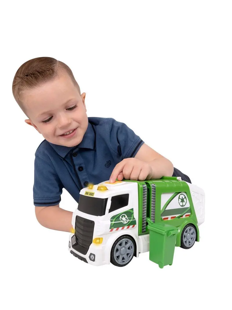Teamsterz Mighty Moverz Garbage Truck With Lights And Sounds – White/Green 1