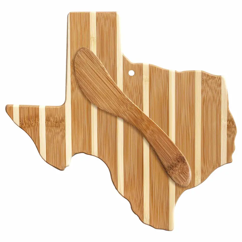 Texas-Specific Serving Board & Spreader Knife Gift Bundle 1