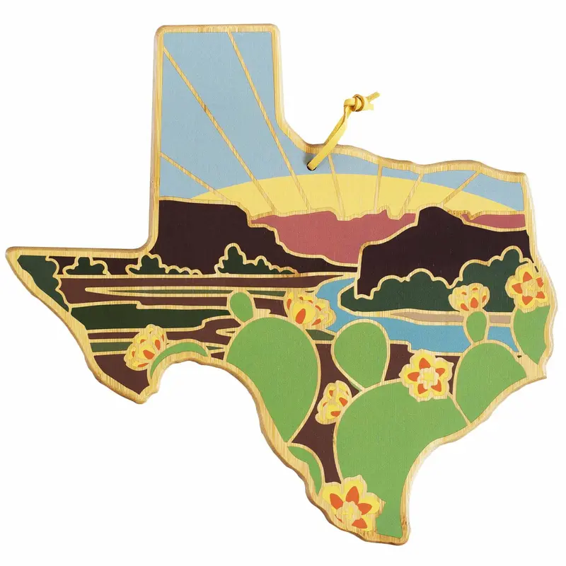 Texas-Themed Cutting Board Illustrated By Summer Stokes 1