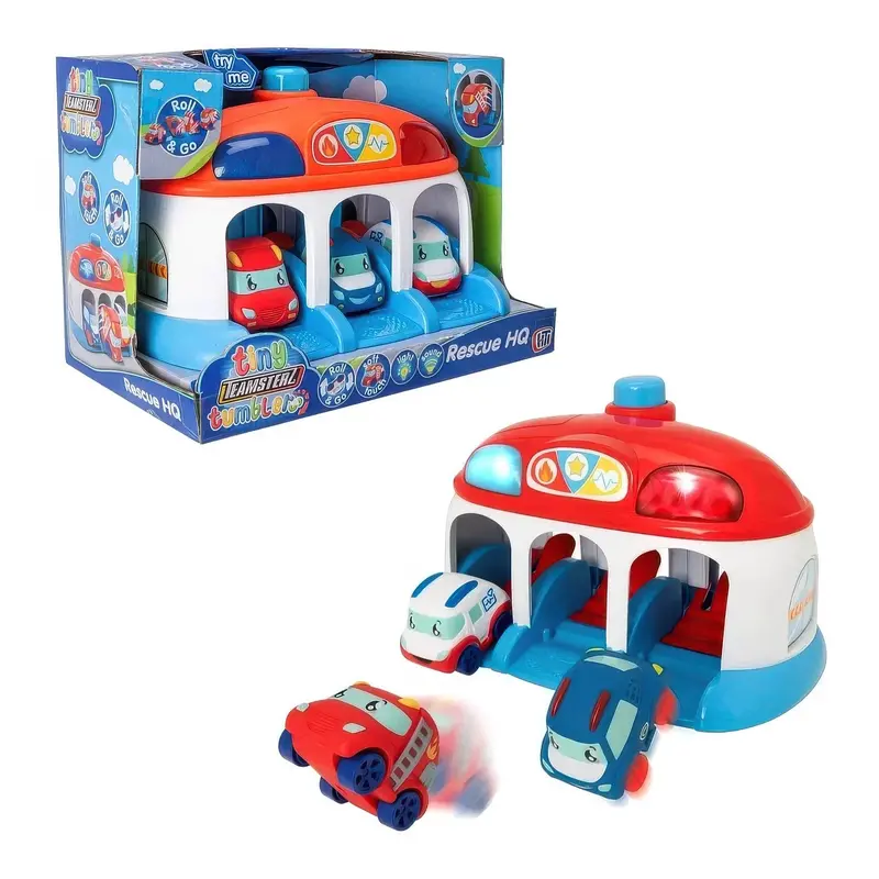 Tiny Teamsterz Tumblers Launch Garage Playset 1