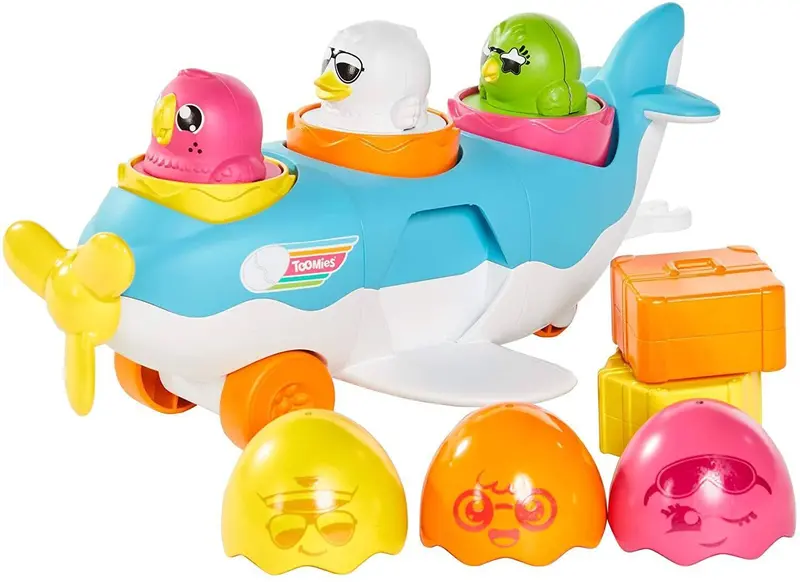 Tomy Toomies Load & Go Airplane – Hide & Squeak 2-In-1 Bath Toy 1
