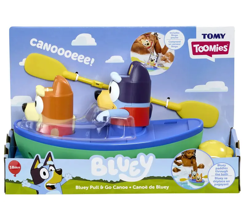 Toomies Bluey Pull-And-Go Canoe Toy – Interactive Animated Water Play Set 1
