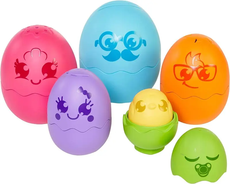 Toomies Hide & Squeak Nesting Eggs – Interactive Stacking Toy For Little Hands 1