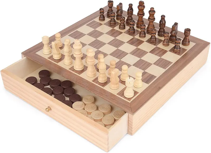 Toyrific Chess & Draughts Combo Board Game – Classic 2-In-1 Set 1