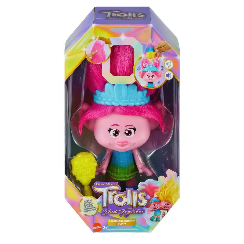 Trolls Rainbow Hair Poppy – Interactive Sisters Doll 1