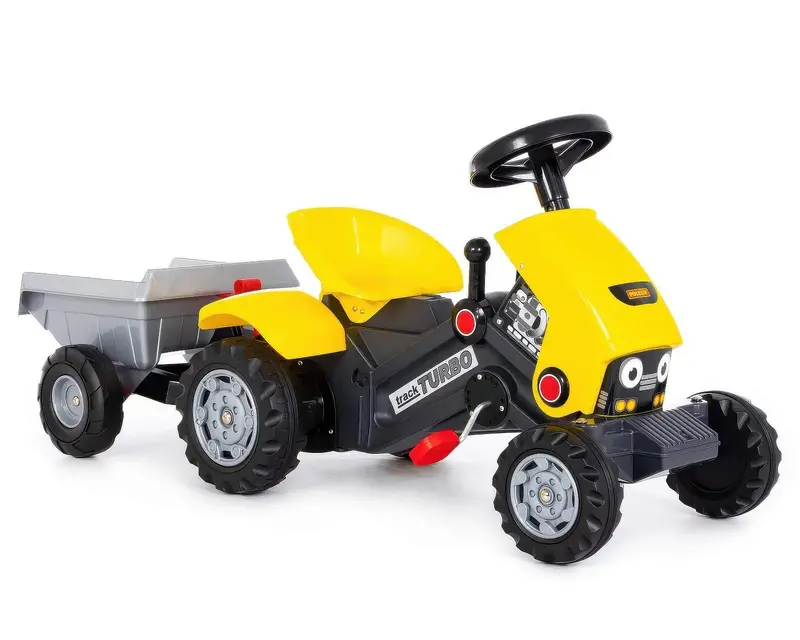 Turbo 2-Pedal Ride-On Tractor And Trailer Set 1