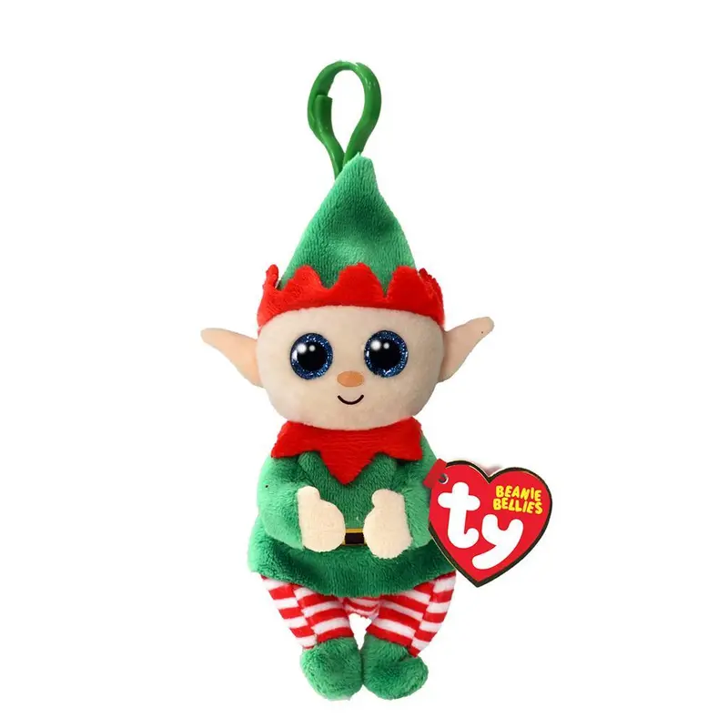 Ty Beanie Boo Clip-On Christmas Elf – Green Belly, 7Cm 1