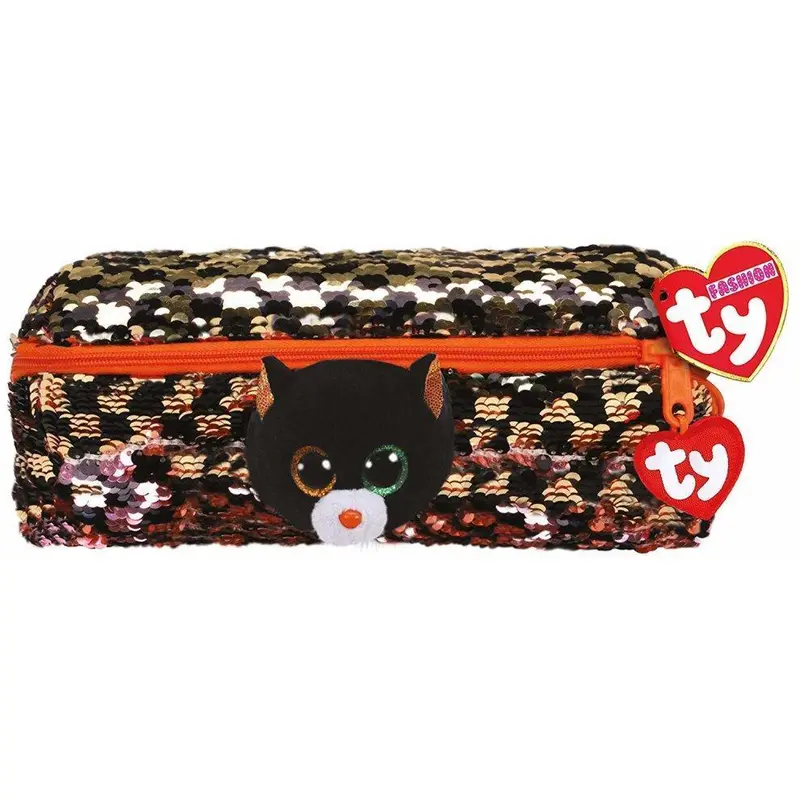 Ty Shadow Le Chat Sequin Pencil Case – 20 Cm Shimmering Stationery Accessory 1