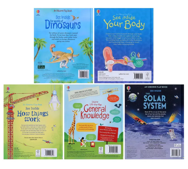Usborne Lift-The-Flap See Inside Books — Interactive Learning Series 1