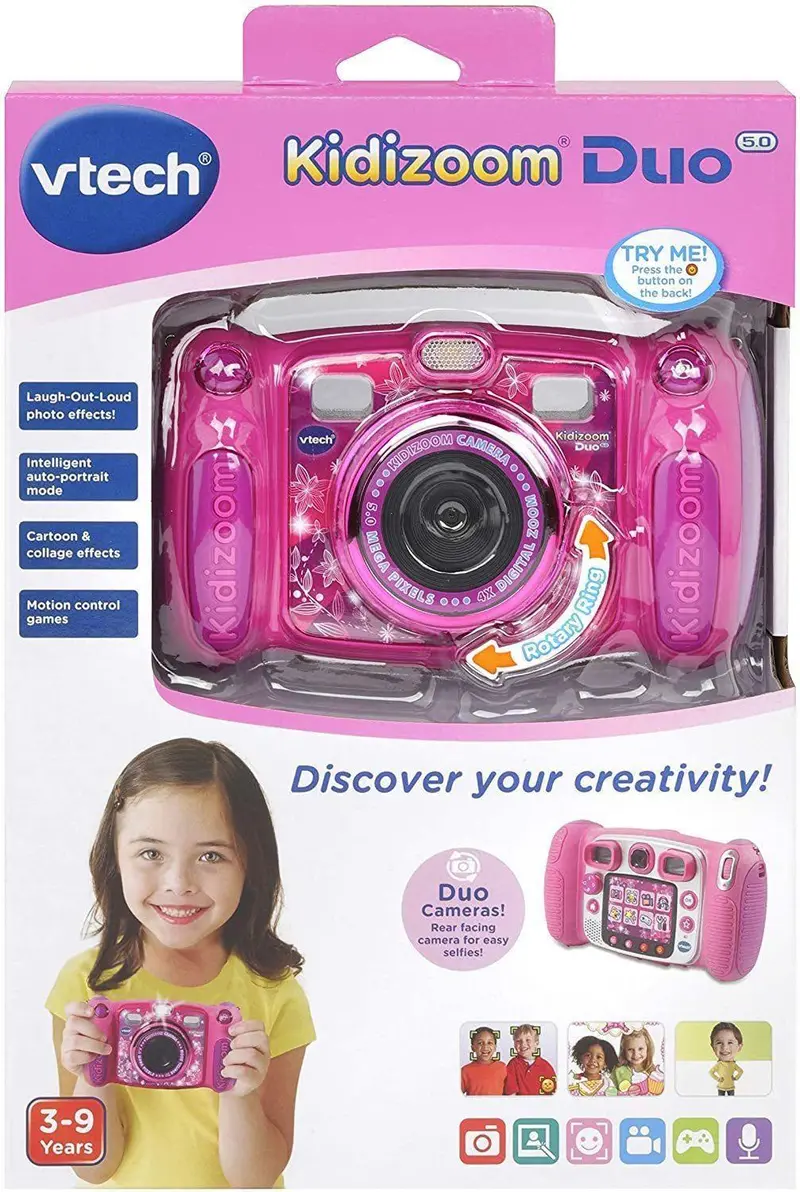 Vtech Kidizoom Duo 5.0 Kids’ Camera – Dual-Lens Digital Camera In Pink 1