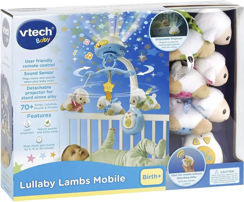 Vtech Lullaby Lambs Mobile – Soothing Nightlight And Music Mobile For Cribs And Bassinets 1