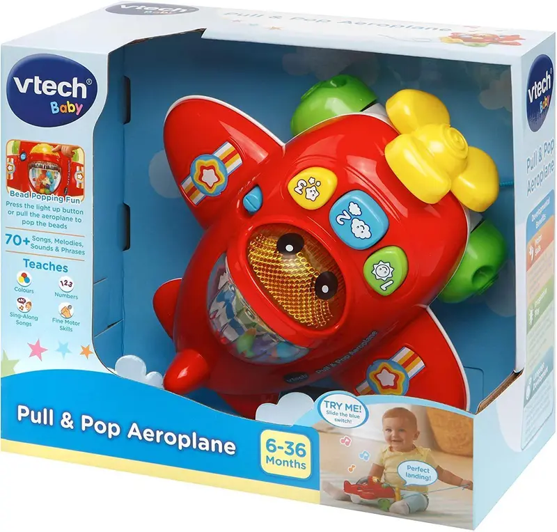 Vtech Pull & Pop Aeroplane – Early Learning Flying Toy For Babies 1