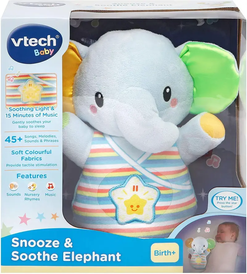 Vtech Snooze & Soothe Blue Elephant Baby Sleep Aid 1
