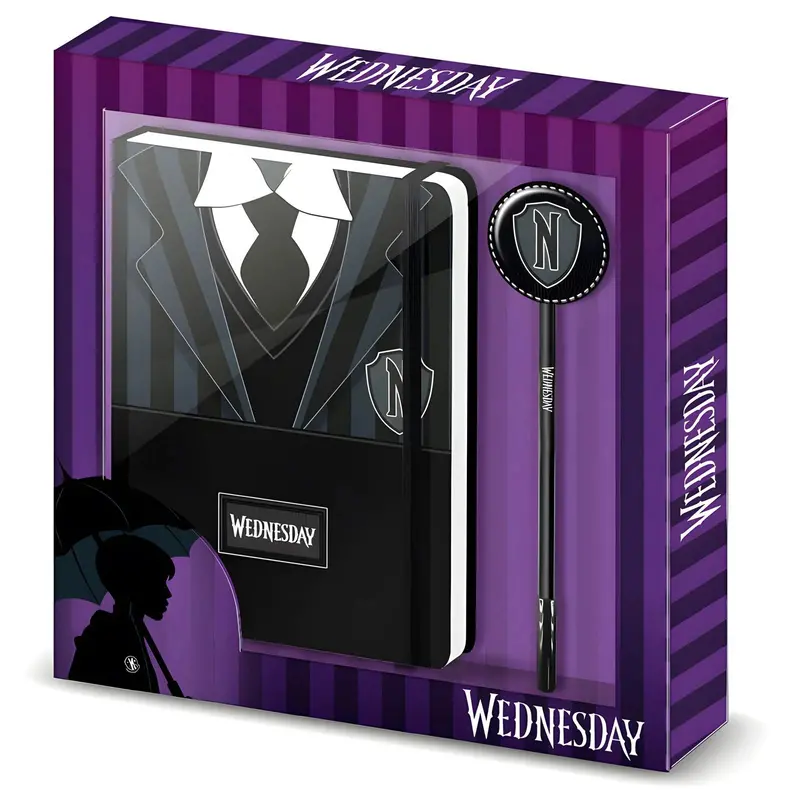 Wednesday Addams Themed Diary & Pen Set – Uniform-Style Journal Kit 1