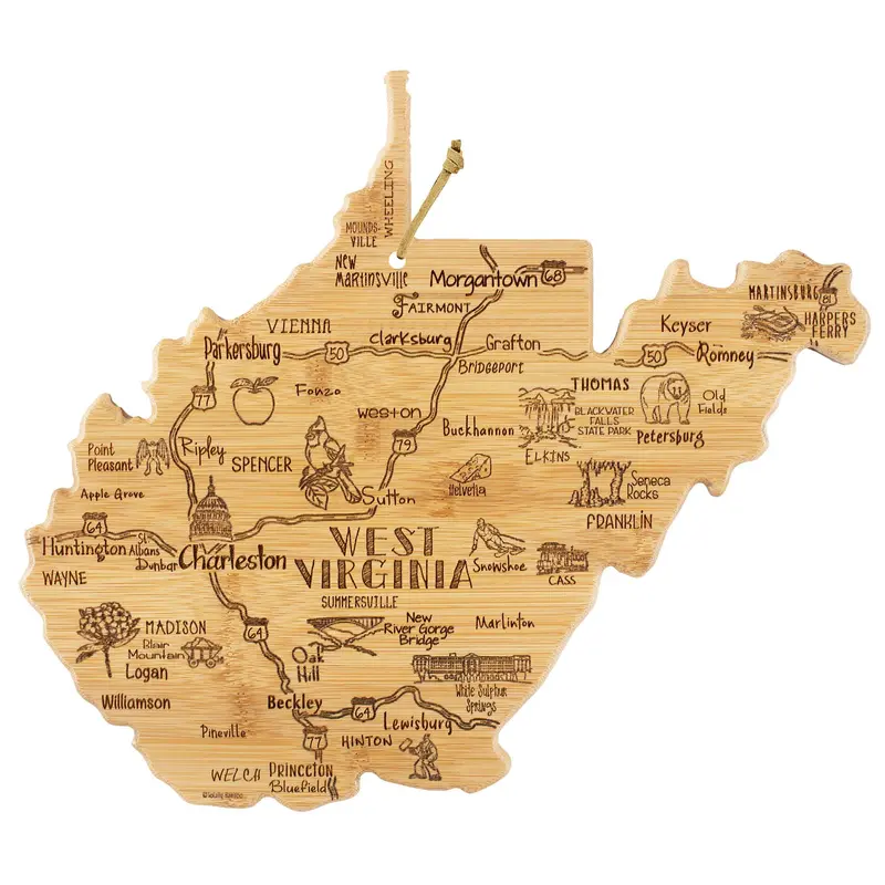 West Virginia Mountain Cutting Board – 13.5" X 11.75" 1