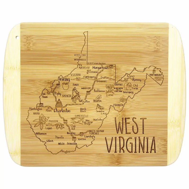 West Virginia–Shaped Wooden Cutting Board – 11" X 8.75", A Slice Of Life Series 1