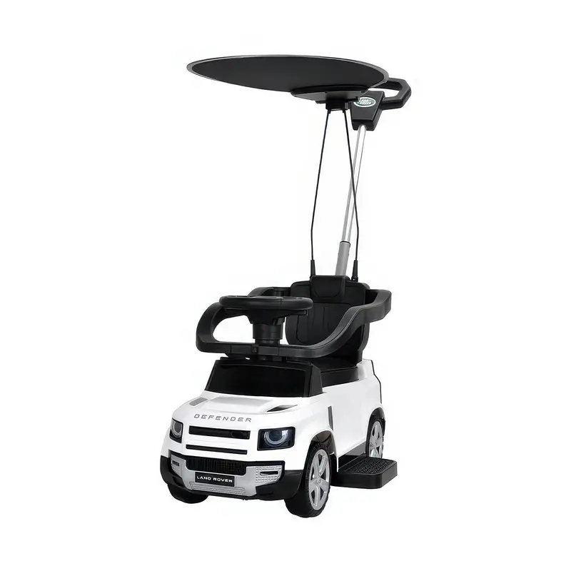 White Land Rover Ride-On With Uv-Protective Canopy – First Steps Model 1