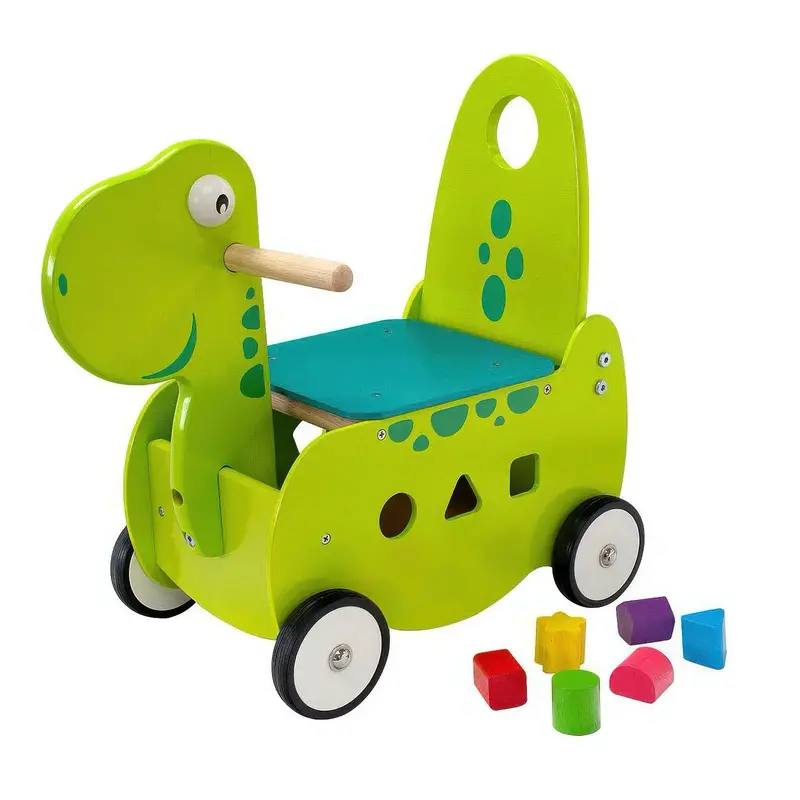 Wooden Dinosaur Push Toy With Walking Motion 1