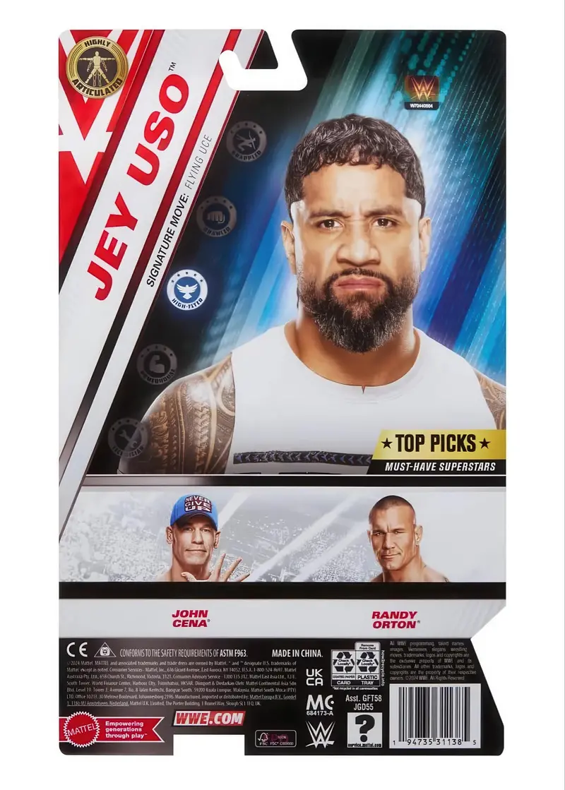 Wwe Jey Uso Yeet Wrestling Action Figure – Main Event Series 2025 1
